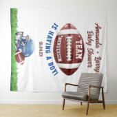 Voetbal Baby Shower Achtergrond Wandkleed (In Situ (horizontaal))
