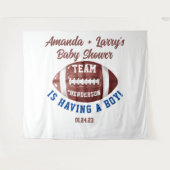 Voetbal Baby Shower Achtergrond Wandkleed (Voorkant (horizontaal))