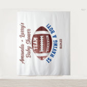 Voetbal Baby Shower Achtergrond Wandkleed (Voorkant)