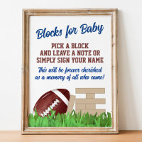Voetbal Baby Shower Blok voor Baby Handtekening