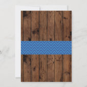 Voetbal Baby shower Boy Blue Wood Football Uitnodi Kaart (Achterkant)