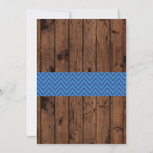 Voetbal Baby shower Boy Blue Wood Football Uitnodi Kaart (Achterkant)