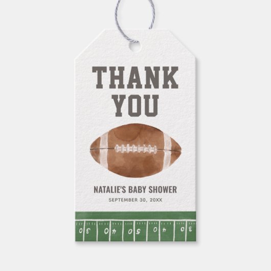 Voetbal Baby Shower Cadeaulabel (Voorkant)
