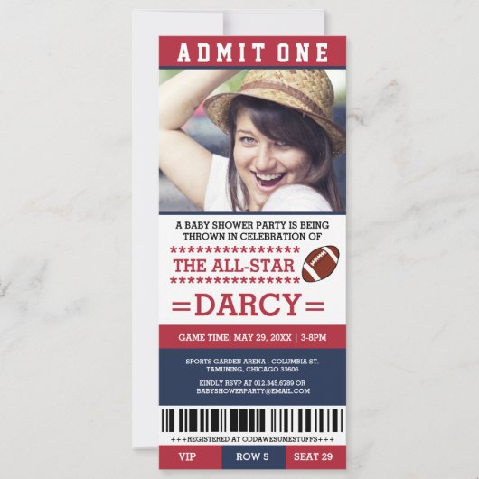 Voetbal Baby Shower Feest Uitnodigingen (Voorkant)