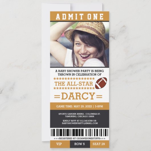 Voetbal Baby Shower Feest Uitnodigingen (Voorkant)