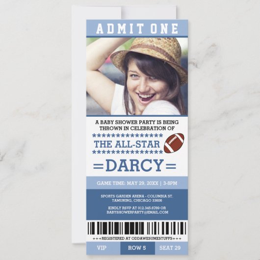 Voetbal Baby Shower Feest Uitnodigingen (Voorkant)