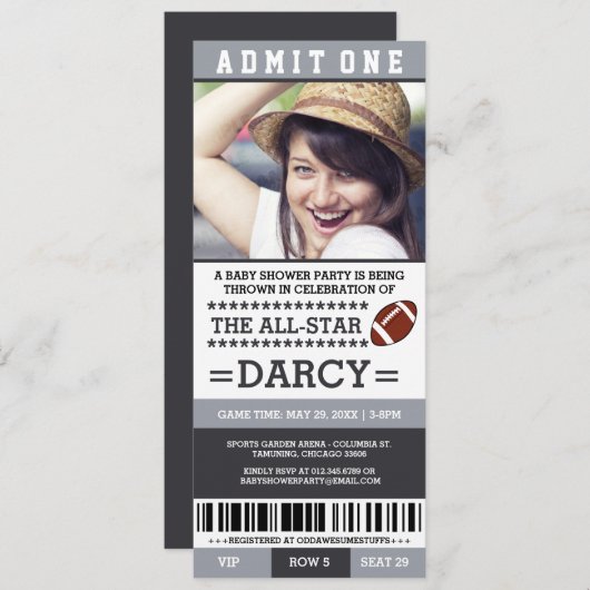 Voetbal Baby Shower Feest Uitnodigingen (Voorkant / Achterkant)