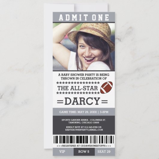 Voetbal Baby Shower Feest Uitnodigingen (Voorkant)