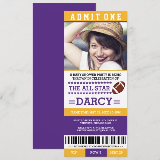 Voetbal Baby Shower Feest Uitnodigingen (Voorkant / Achterkant)