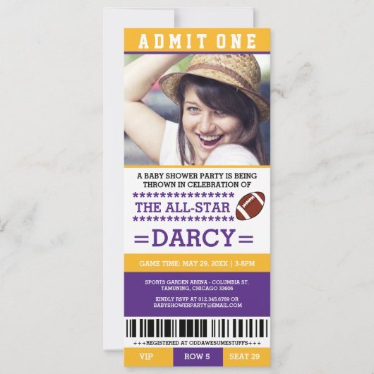 Voetbal Baby Shower Feest Uitnodigingen (Voorkant)