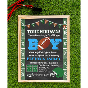 Voetbal Baby Shower Krijtbord Uitnodiging