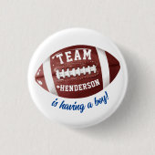 Voetbal Baby Shower Ronde Button 3,2 Cm (Voorkant)