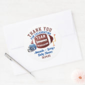 Voetbal Baby Shower Ronde Sticker (Envelop)