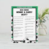 Voetbal Baby shower spel, Football - bewerkbare na Kaart (Staand voorkant)