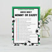 Voetbal Baby shower spel, Football - bewerkbare na Kaart (Staand voorkant)