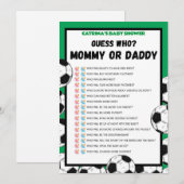 Voetbal Baby shower spel, Football - bewerkbare na Kaart (Voorkant / Achterkant)