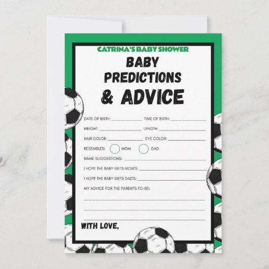 Voetbal Baby shower spel, Football - bewerkbare na Kaart (Voorkant)