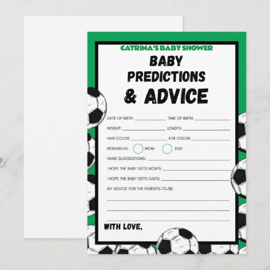 Voetbal Baby shower spel, Football - bewerkbare na Kaart (Voorkant / Achterkant)