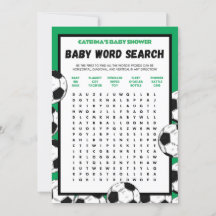 Voetbal Baby shower spel, Football - bewerkbare na
