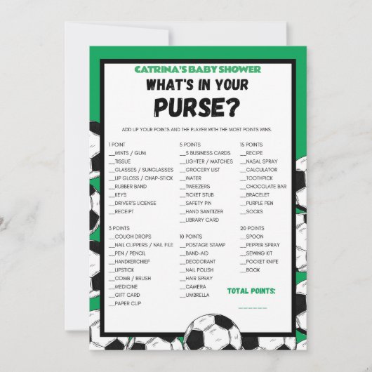 Voetbal Baby shower spel, Football - bewerkbare na Kaart (Voorkant)