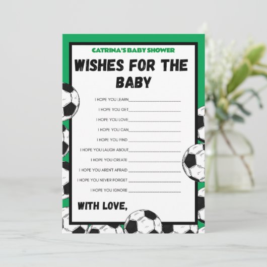 Voetbal Baby shower spel, Football - bewerkbare na Kaart (Staand voorkant)