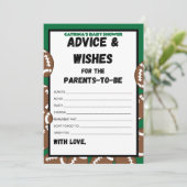 Voetbal Baby Shower Spel, Voetbal - Bewerkbare Naa Kaart (Staand voorkant)