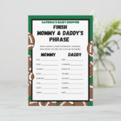 Voetbal Baby Shower Spel, Voetbal - Bewerkbare Naa Kaart (Staand voorkant)