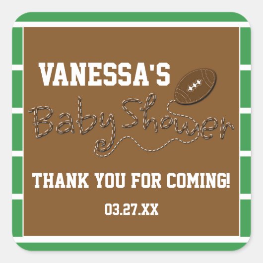 VOETBAL BABY SHOWER TYPOGRAFIE Cute Sticker Label (Voorkant)