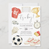 Voetbal Baby Shower Uitnodiging (Voorkant)
