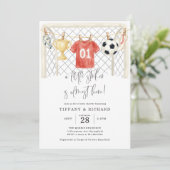 Voetbal Baby Shower Uitnodiging (Staand voorkant)