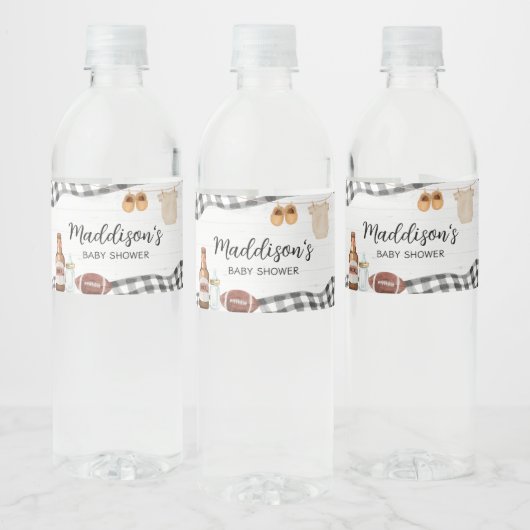 Voetbal Baby Shower Waterfles Etiket (Flessen)