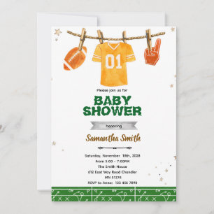 Voetbal babyshower uitnodiging