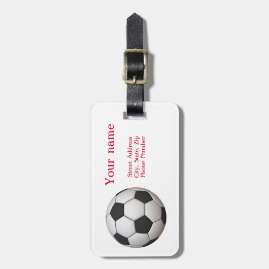 voetbal Bagagelabel (Voorkant verticaal)