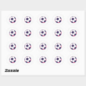 Voetbal Bal Doos Ronde Sticker (Vel)