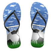 Voetbal, bal en net teenslippers (Voetbed)
