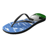 Voetbal, bal en net teenslippers (Schuin)