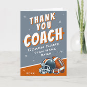 Voetbal Bal Helm Cartoon Coach Bedankkaart (Voorkant)