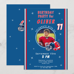 Voetbal Bal Helm Cartoon Foto Verjaardag Kaart