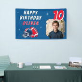 Voetbal Bal Helm Cartoon Foto Verjaardagsfeestje  Spandoek (Beurs)