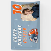 Voetbal Bal Helm Tekenfilm Foto Verjaardagsfeestje Spandoek (Verticaal)