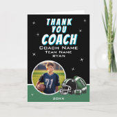Voetbal Bal Helm Tekening Coach Foto Bedankkaart (Voorkant)