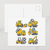 Voetbal Bal Kinderen Voetbal Bouwtrucks Briefkaart (Voorkant / Achterkant)