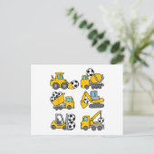 Voetbal Bal Kinderen Voetbal Bouwtrucks Feestdagenkaart (Staand voorkant)