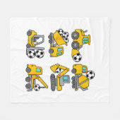 Voetbal Bal Kinderen Voetbal Bouwtrucks Fleece Deken (Voorkant (Horizontaal))