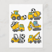 Voetbal Bal Kinderen Voetbal Bouwtrucks Informatiekaartje (Achterkant)