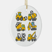 Voetbal Bal Kinderen Voetbal Bouwtrucks Keramisch Ornament (Rechts)