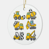 Voetbal Bal Kinderen Voetbal Bouwtrucks Keramisch Ornament (Links)