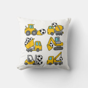 Voetbal Bal Kinderen Voetbal Bouwtrucks Kussen