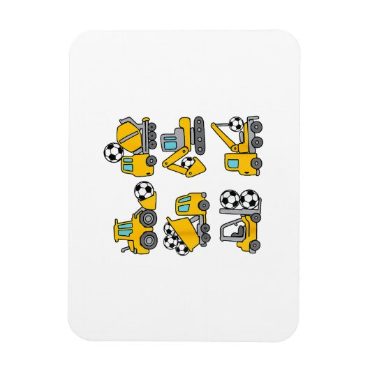 Voetbal Bal Kinderen Voetbal Bouwtrucks Magneet (Verticaal)