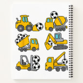 Voetbal Bal Kinderen Voetbal Bouwtrucks Notitieboek (Achterkant)